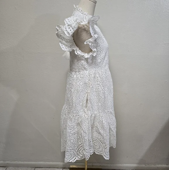 Ulla Johnson Norah Eyelet Mini Dress White Size 2 NWT - Picture 3 of 6